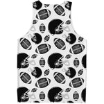 Black And White American Football Print Men's Tank Top
