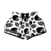 Black And White American Football Print Muay Thai Boxing Shorts