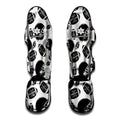 Black And White American Football Print Muay Thai Shin Guards