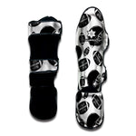 Black And White American Football Print Muay Thai Shin Guard