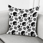 Black And White American Football Print Pillow Cover