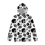 Black And White American Football Print Pullover Hoodie