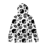 Black And White American Football Print Pullover Hoodie