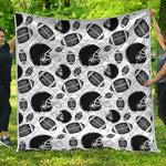 Black And White American Football Print Quilt