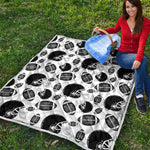 Black And White American Football Print Quilt