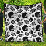 Black And White American Football Print Quilt
