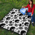 Black And White American Football Print Quilt