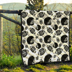 Black And White American Football Print Quilt