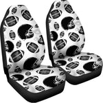 Black And White American Football Print Universal Fit Car Seat Covers