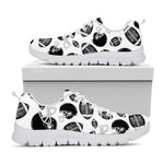 Black And White American Football Print White Sneakers