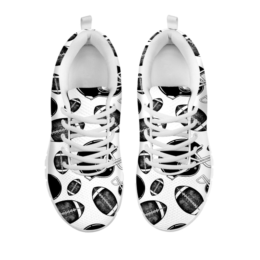 Black And White American Football Print White Sneakers