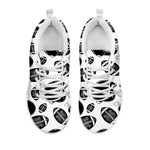 Black And White American Football Print White Sneakers