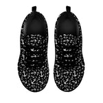 Black And White Anchor Pattern Print Black Sneakers