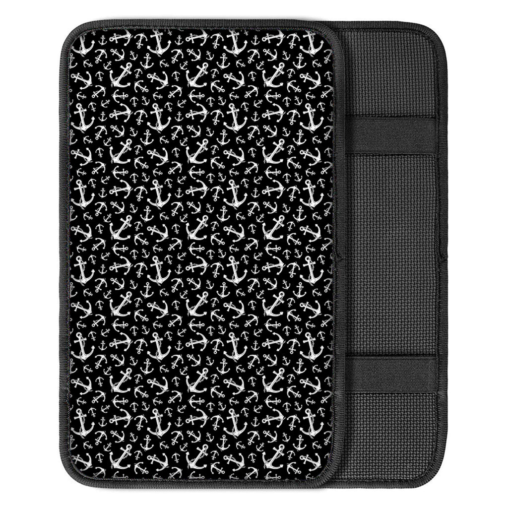 Black And White Anchor Pattern Print Car Center Console Cover