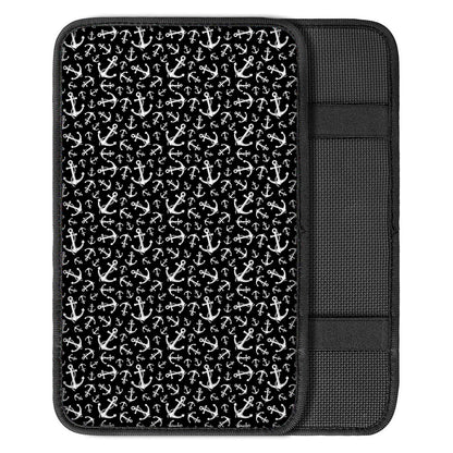Black And White Anchor Pattern Print Car Center Console Cover