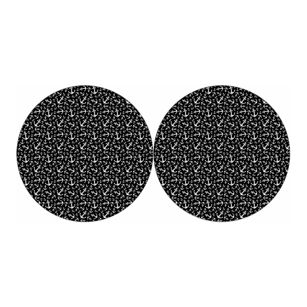 Black And White Anchor Pattern Print Car Coasters