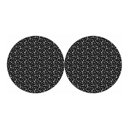 Black And White Anchor Pattern Print Car Coasters