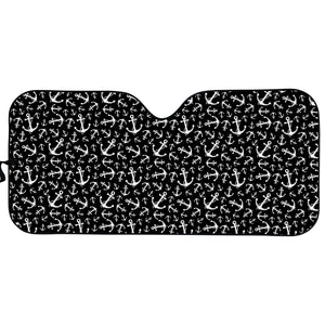 Black And White Anchor Pattern Print Car Sun Shade