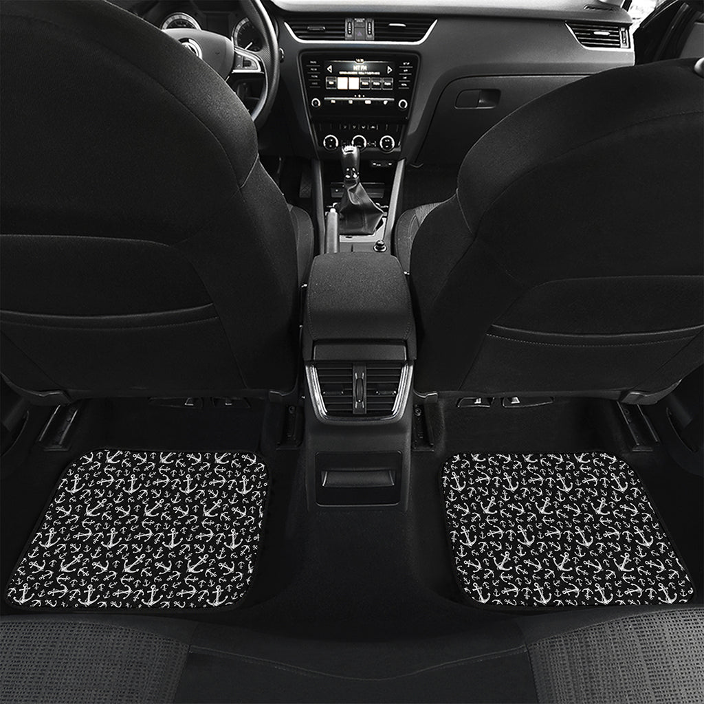 Black And White Anchor Pattern Print Front and Back Car Floor Mats