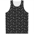 Black And White Anchor Pattern Print Men's Tank Top