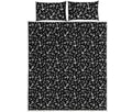 Black And White Anchor Pattern Print Quilt Bed Set