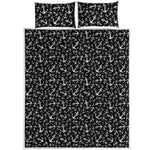 Black And White Anchor Pattern Print Quilt Bed Set