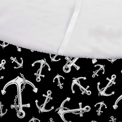 Black And White Anchor Pattern Print Sofa Cover
