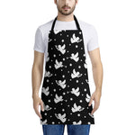 Black And White Angel Pattern Print Apron