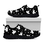 Black And White Angel Pattern Print Black Sneakers