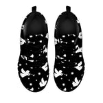 Black And White Angel Pattern Print Black Sneakers