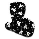 Black And White Angel Pattern Print Boxing Gloves