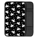 Black And White Angel Pattern Print Car Center Console Cover