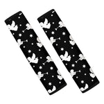 Black And White Angel Pattern Print Car Seat Belt Covers