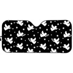 Black And White Angel Pattern Print Car Sun Shade