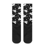 Black And White Angel Pattern Print Crew Socks