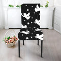 Black And White Angel Pattern Print Dining Chair Slipcover