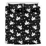Black And White Angel Pattern Print Duvet Cover Bedding Set