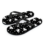 Black And White Angel Pattern Print Flip Flops