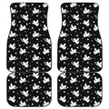 Black And White Angel Pattern Print Front and Back Car Floor Mats