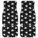 Black And White Angel Pattern Print Front and Back Car Floor Mats