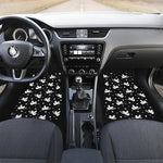 Black And White Angel Pattern Print Front and Back Car Floor Mats