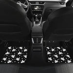 Black And White Angel Pattern Print Front and Back Car Floor Mats