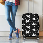 Black And White Angel Pattern Print Luggage Cover