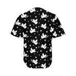 Black And White Angel Pattern Print Men's Baseball Jersey