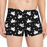 Black And White Angel Pattern Print Men's Boxer Briefs