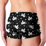 Black And White Angel Pattern Print Men's Boxer Briefs