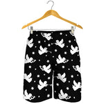 Black And White Angel Pattern Print Men's Shorts