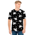 Black And White Angel Pattern Print Men's T-Shirt