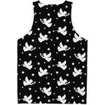 Black And White Angel Pattern Print Men's Tank Top