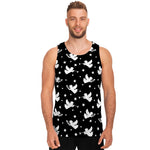 Black And White Angel Pattern Print Men's Tank Top